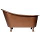 Antique Finish Copper Bathtub With Elegant Curved Design